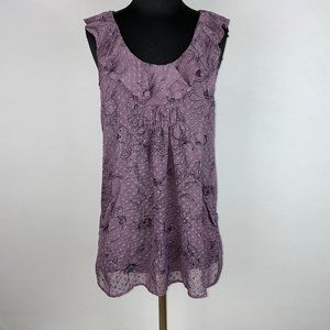 Daniel Rainn S Dotted Floral Sheer Tank Pockets